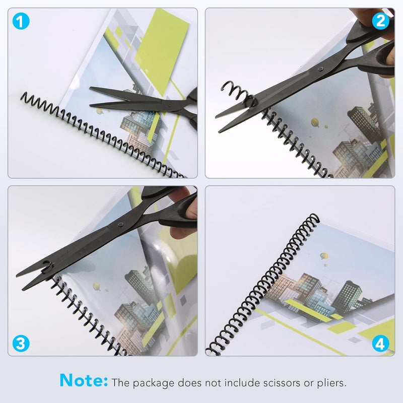 Makeasy 100 Pack Plastic Spiral Binding Coils,1/4", 5/16", 3/8", 1/2", 5/8", 4:1 Pitch Multi-Size Pack of 100 - Image 3